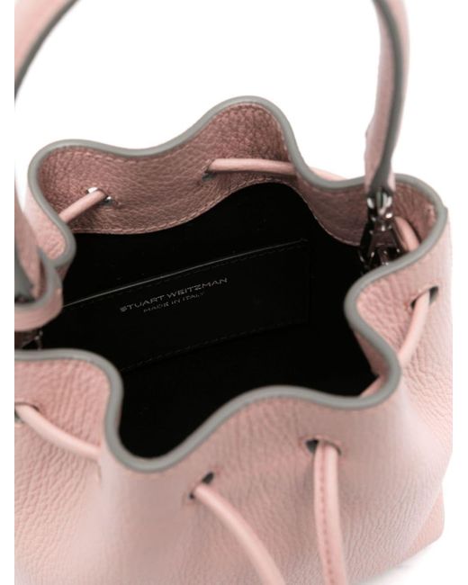 Stuart Weitzman Pink Rae Leather Bucket Bag