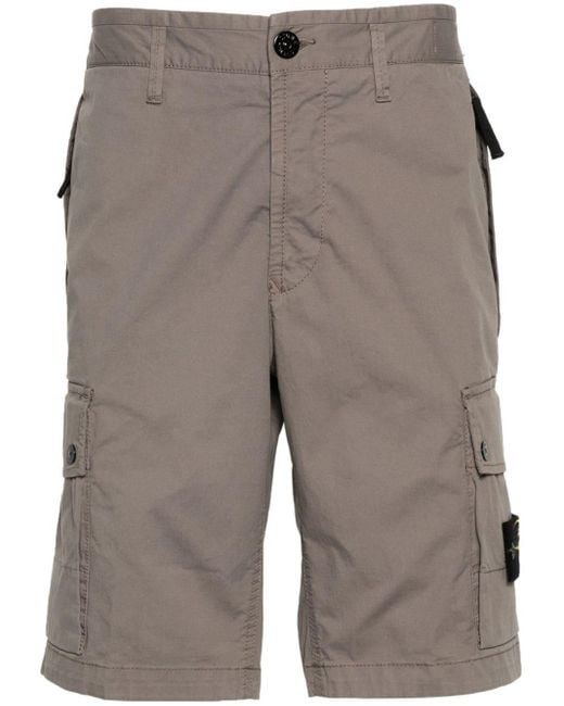 Stone Island Gray Compass-badge Cargo Shorts for men