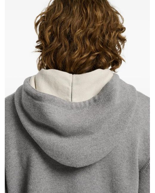 Barrie Gray Hooded Zip-Up Sweater for men