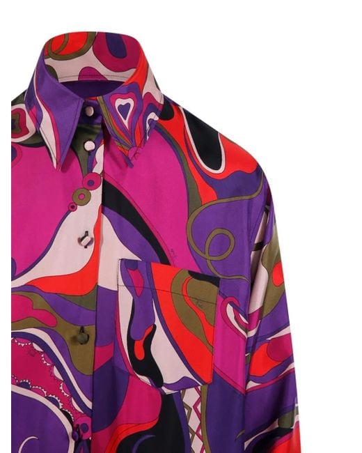 Emilio Pucci Red Gemustertes Hemd