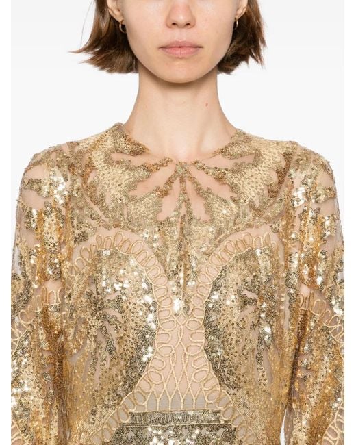 Elie Saab チュール ロングドレス Natural