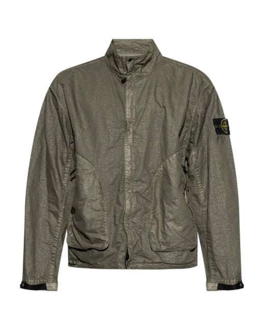 Stone Island Green Compass-Motif Jacket for men