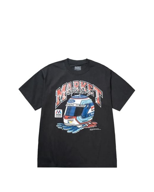 Market Black Racing Helmet T-Shirt for men