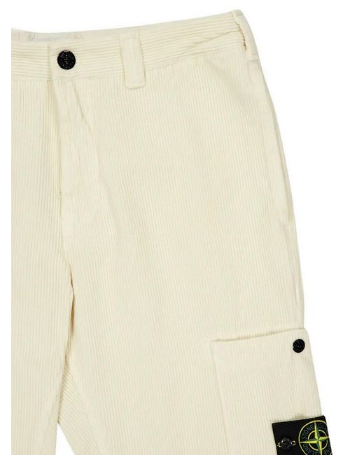 Stone Island Natural Compass-Badge Trousers for men