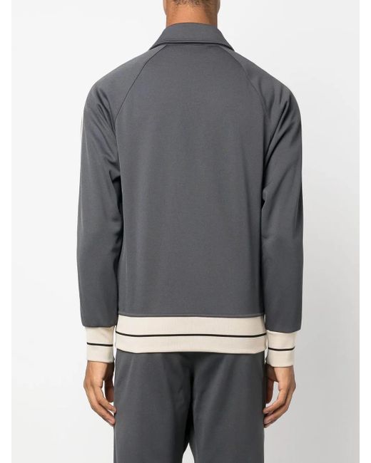 Palm Angels Gray Tape-Trim Track Sweatshirt for men