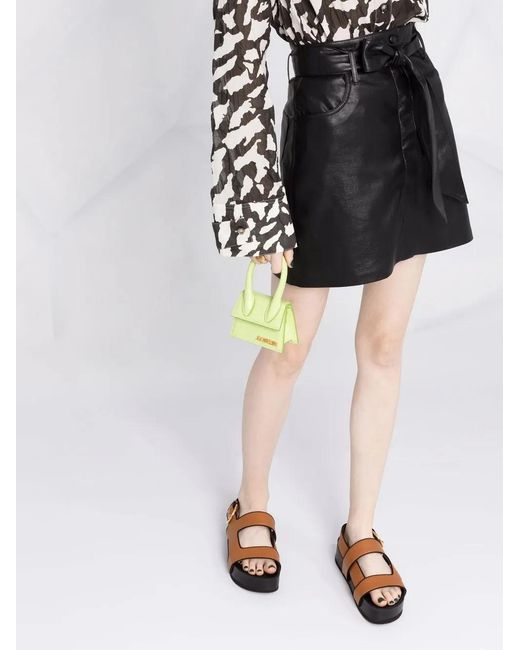 Nanushka Black 'Meda' Alt-Leather Mini Skirt
