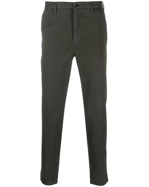 Incotex Gray Low-Rise Straight-Leg Trousers for men