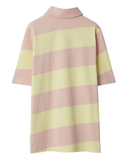 Burberry Natural Striped Cotton Polo Shirt
