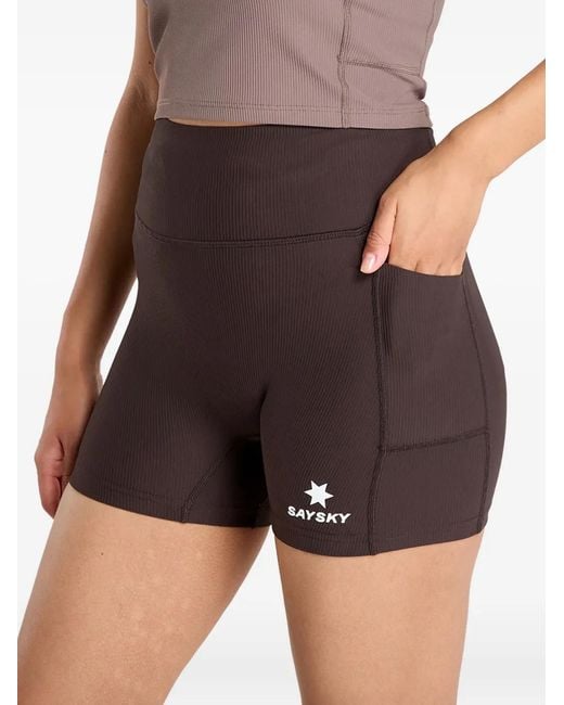 Saysky Black Combat+ Ribbed Shorts