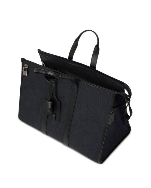 メンズ Etro パドロック ボストンバッグ Black
