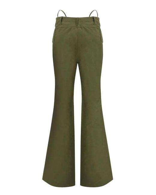R13 Green Flared Trousers