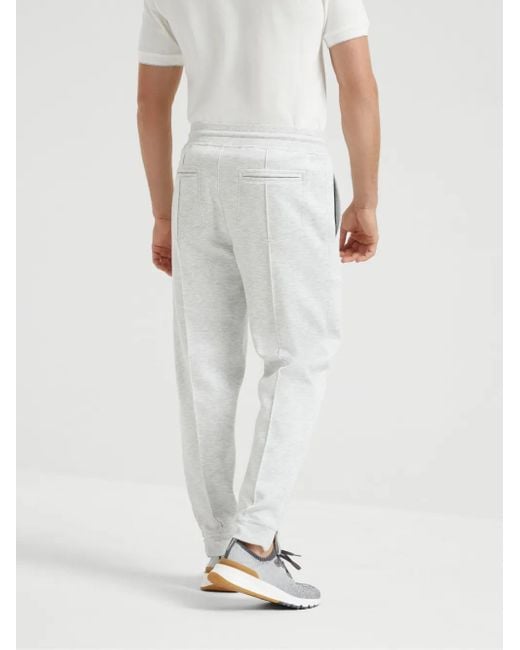 Brunello Cucinelli Trainingsbroek Met Trekkoord in het White voor heren