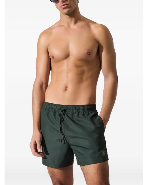 Karl Lagerfeld Green Logo-Print Swim Shorts for men