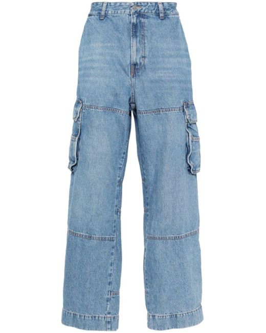 DIESEL Blue D-fish-cargo Straight-leg Jeans for men