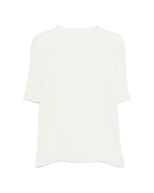 Issey Miyake White Pleated T-Shirt