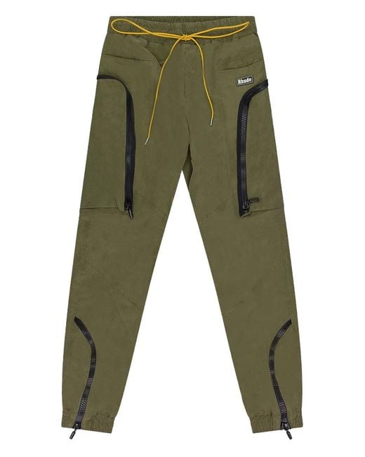 Rhude Green Logo-Detail Cargo Pants for men