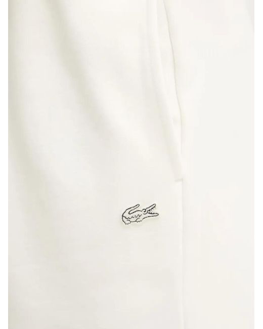 Lacoste White Logo-Patch Track Shorts for men
