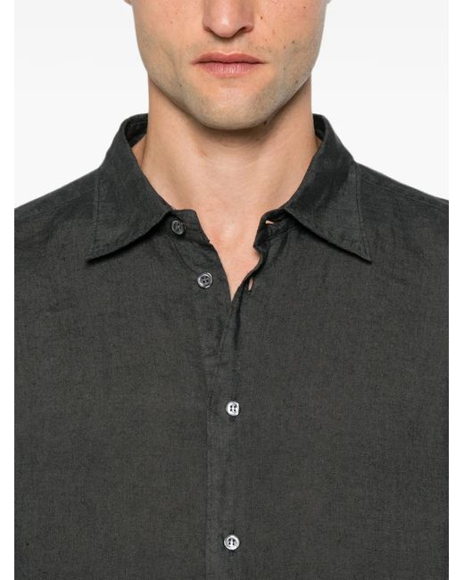 Barena Gray Maridola Telino Long-Sleeve Linen Shirt for men