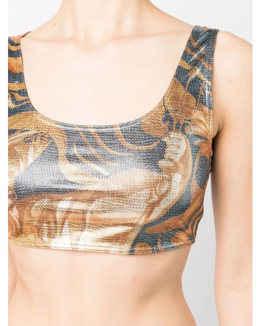 Alberta Ferretti Cropped Top in het Blue