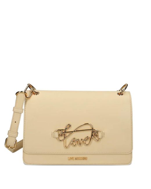 Love Moschino ロゴプレート ショルダーバッグ Natural