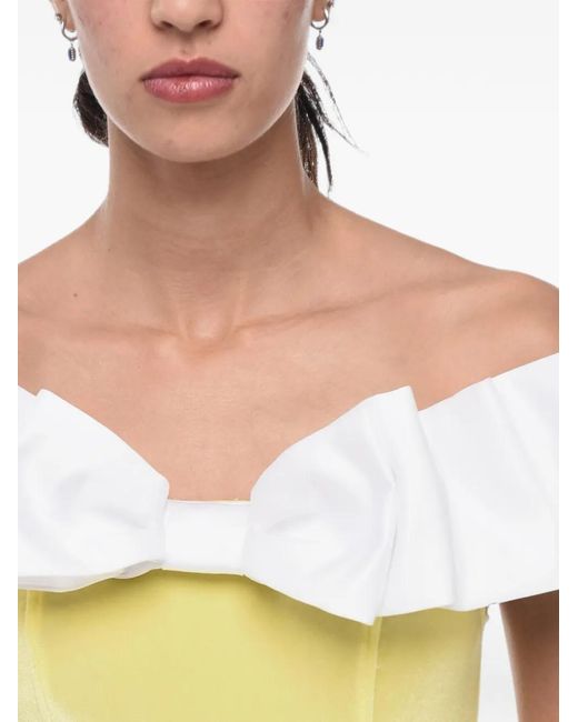 Adriana Hot Couture Yellow Bow-Detail Mini Dress
