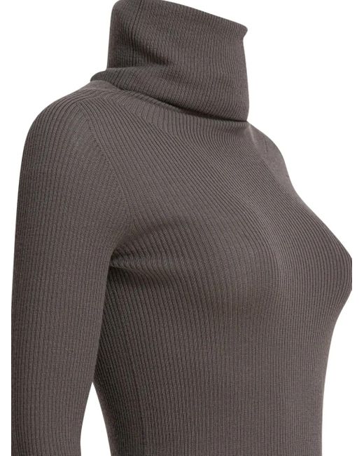 Rick Owens Black Ribbed-Knit Turtleneck Sweater