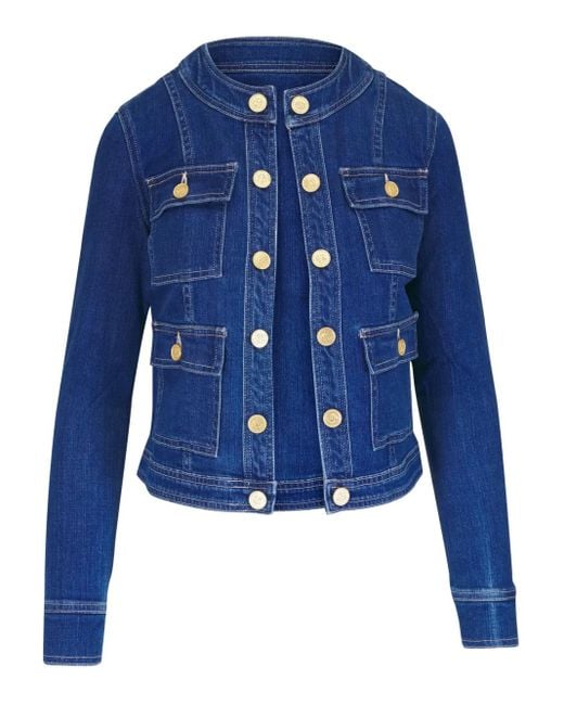 L'Agence Denim Jack Met Knoopdetail in het Blue