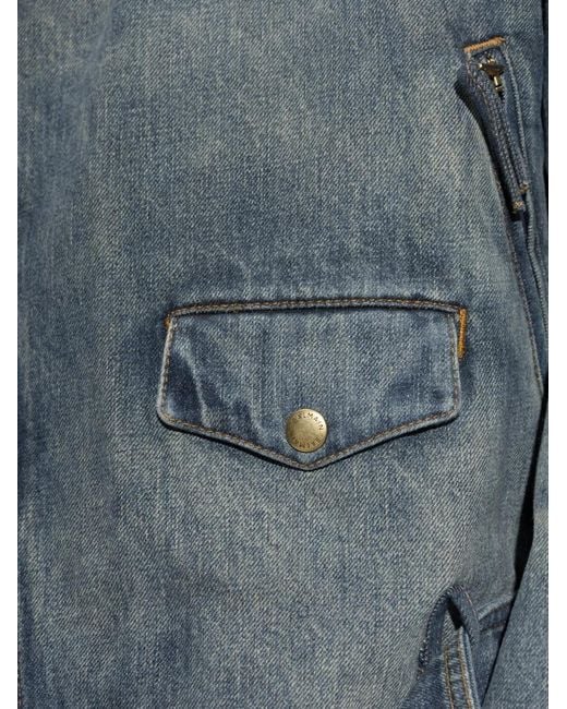 Chaqueta Vaquera Biker Con Cinturón Balmain de hombre de color Blue