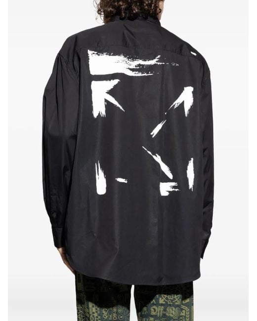 Off-White c/o Virgil Abloh Blue Arrows-Motif Cotton Shirt for men