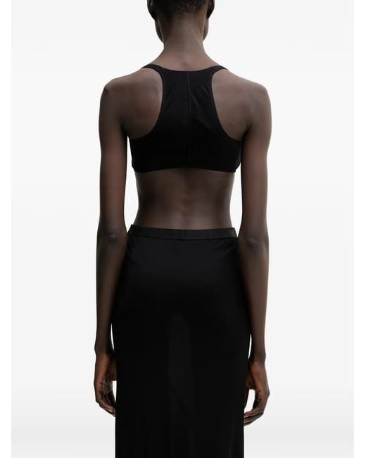 Rick Owens Black Scoop-Neck Racerback Top