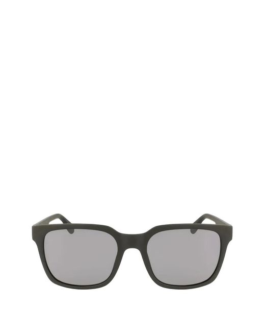 Lacoste Gray Logo-Print Square-Frame Sunglasses for men