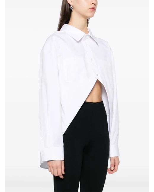 Alexander Wang White Exaggerated Split Front Shirt