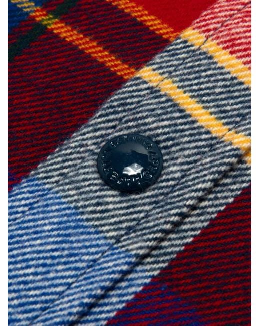 Aape By A Bathing Ape Blue Hooded Plaid Shirt for men