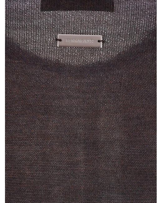 Ferragamo Brown Crew-Neck Short-Sleeve Maxi Dress