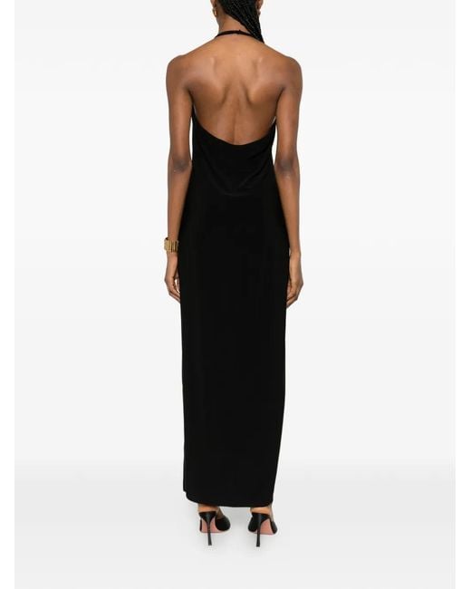 Norma Kamali Black Side Slit Long Dress