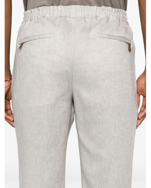PT Torino White Drawstring Tailored Trousers for men