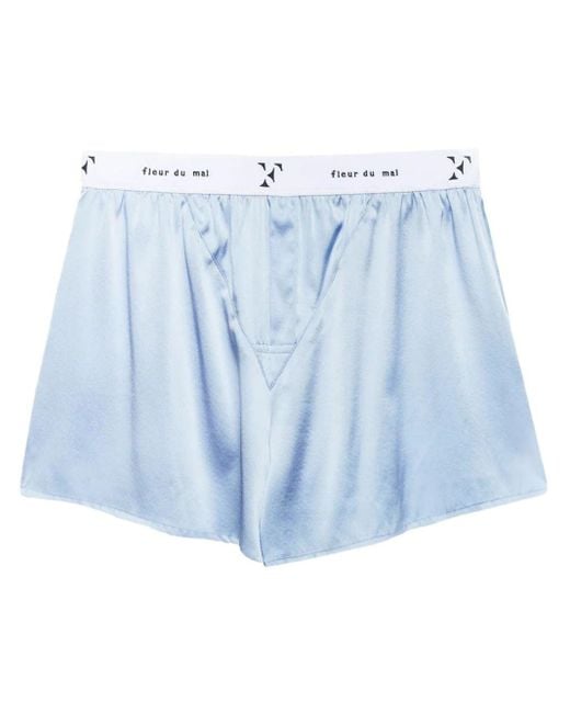 Fleur du Mal Blue Logo-waistband Boxer Shorts