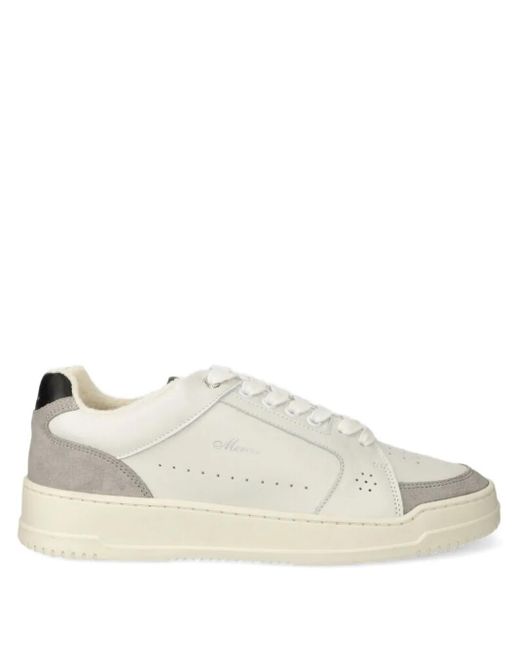 The Mercer Brand Natural Logo-Print Low-Top Sneakers