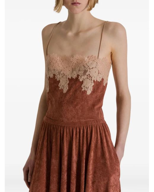 Alberta Ferretti Brown Lace Camisole