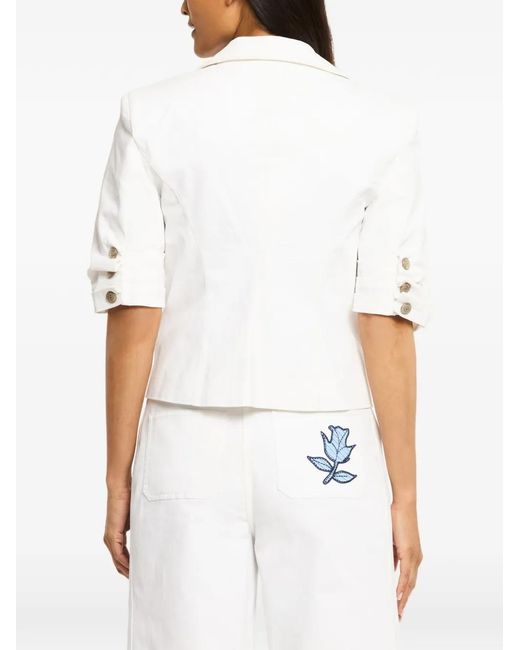 Cinq À Sept White Petit Khloe Floral-Appliqué Blazer