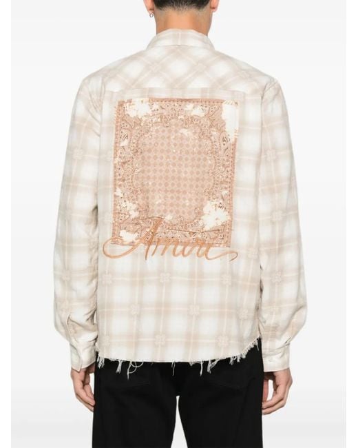メンズ Amiri バンダナパッチ シャツ Natural