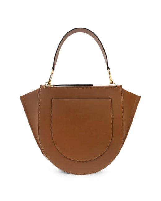 Wandler Brown Medium Hortensia Leather Tote Bag