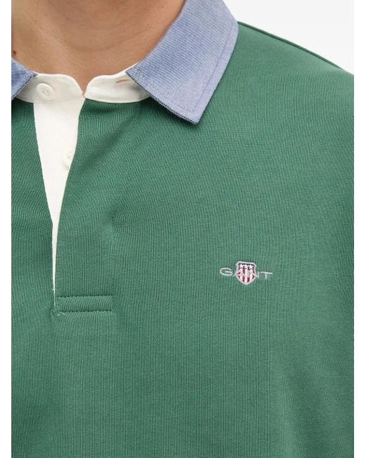 Gant Green Long-Sleeve Polo Shirt for men