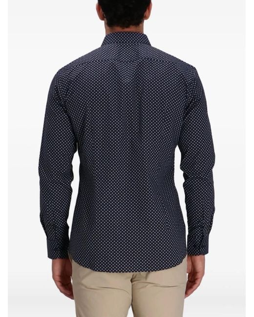 Boss Blue Polka Dot-Patterned Shirt for men