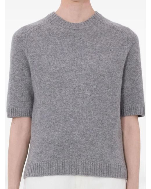Loulou de Saison Gray Dara Elbow-Length Sleeve Sweater