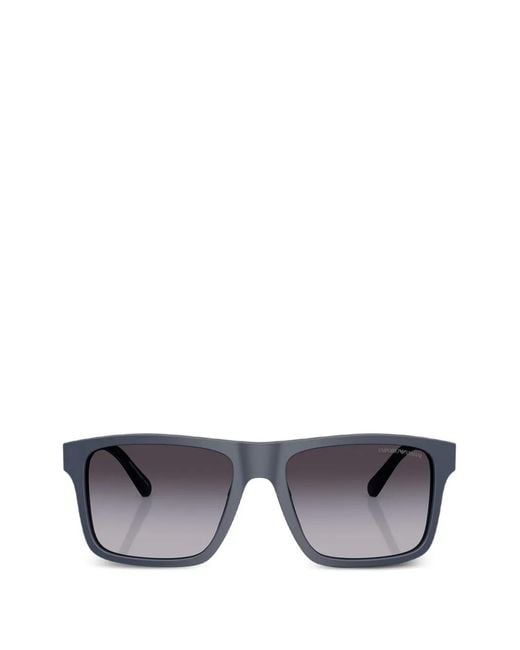 Emporio Armani Gray Matte Square Sunglasses for men