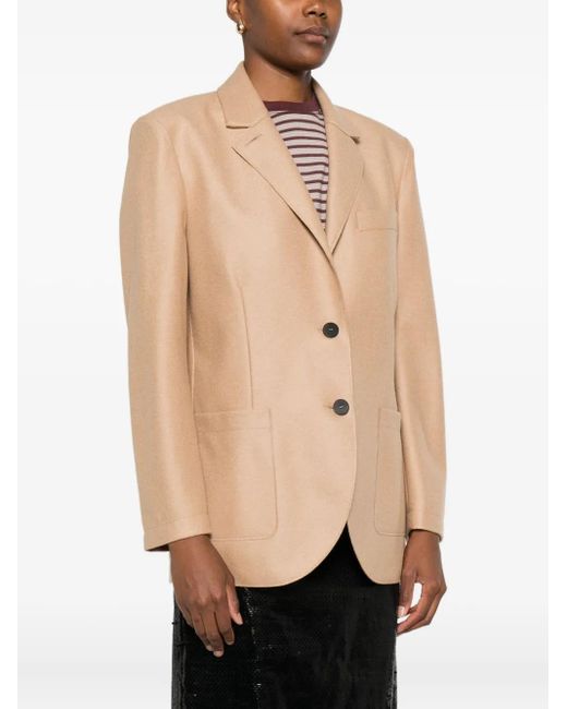 Harris Wharf London Natural Patch-Pocket Buttoned Blazer