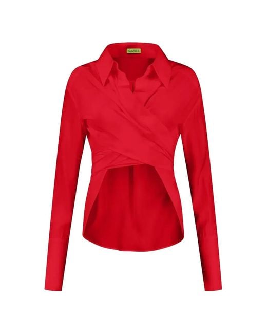 GAUGE81 Red Sabinas Wrap Shirt