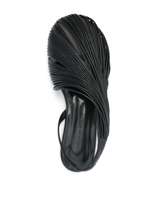 Christopher Esber Black Saskia Strand-design Leather Slippers