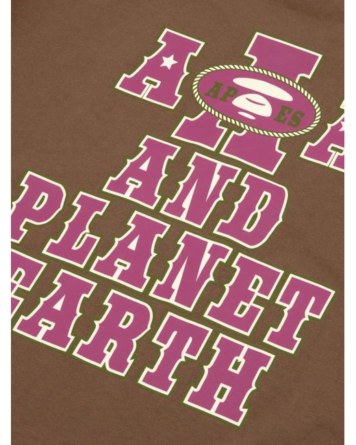 Camiseta de algodón Aape By A Bathing Ape de color Brown